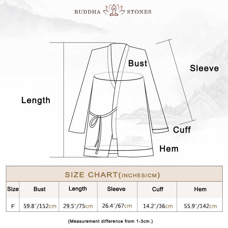 Tie Dye Lace-up Design Coat Zen Meditation Open Front Top Jacket