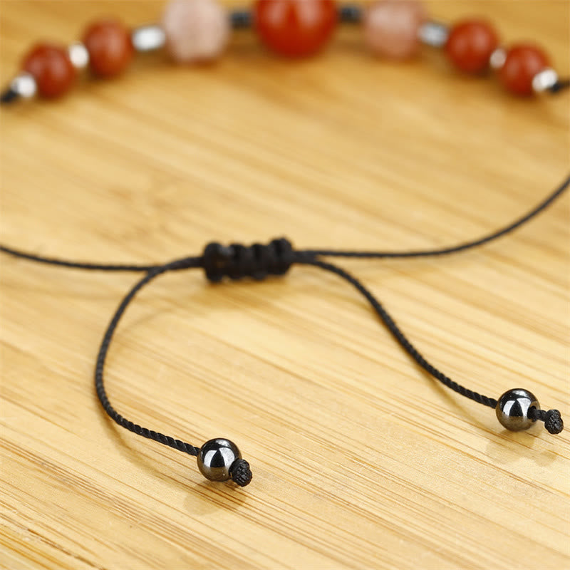 Believe You Can Carnelian Red Jasper Hematite Sun Stone Positive Bracelet