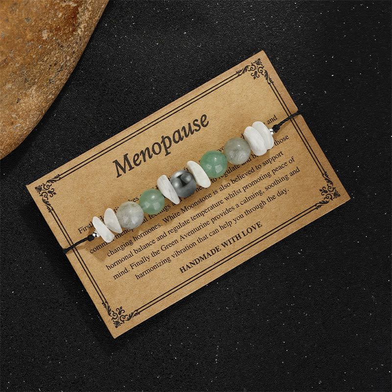 Menopause Labradorite Green Aventurine White Moonstone Healing Bracelet