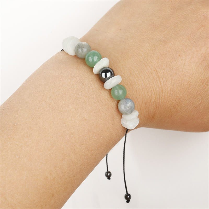 Menopause Labradorite Green Aventurine White Moonstone Healing Bracelet