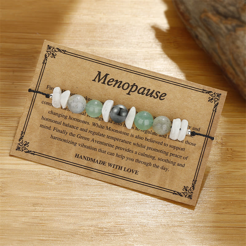 Menopause Labradorite Green Aventurine White Moonstone Healing Bracelet
