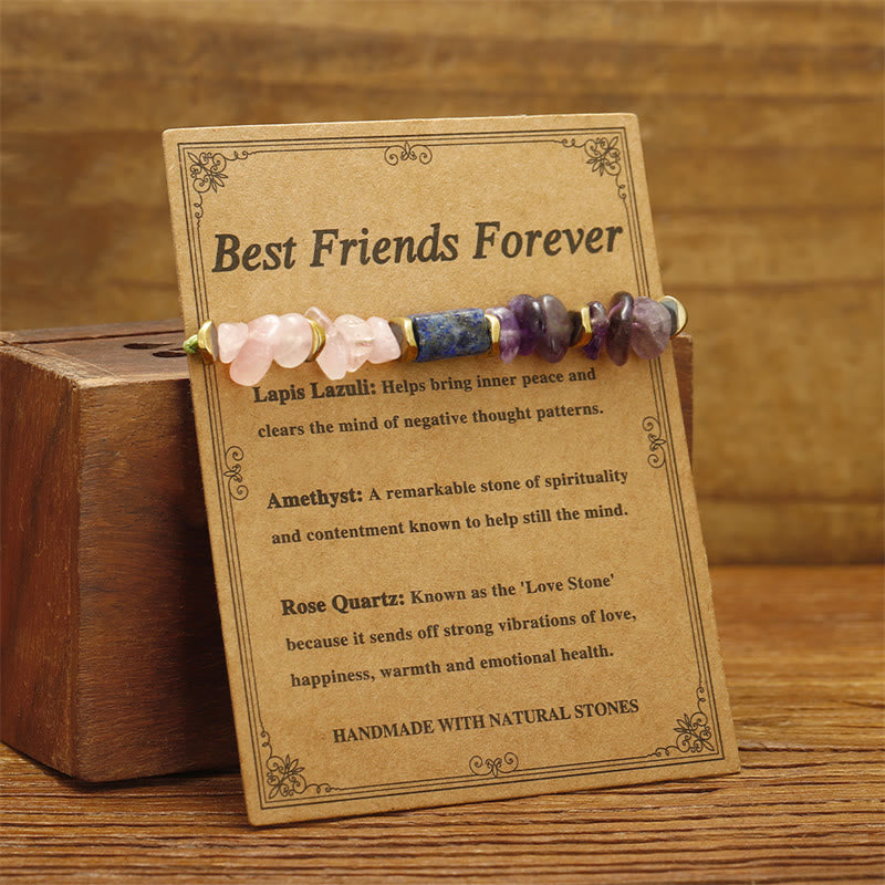Best Friends Forever Amethyst Rose Quartz Lazurite Spiritual Bracelet