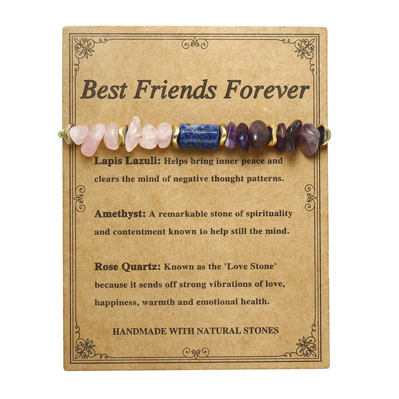 Best Friends Forever Amethyst Rose Quartz Lazurite Spiritual Bracelet