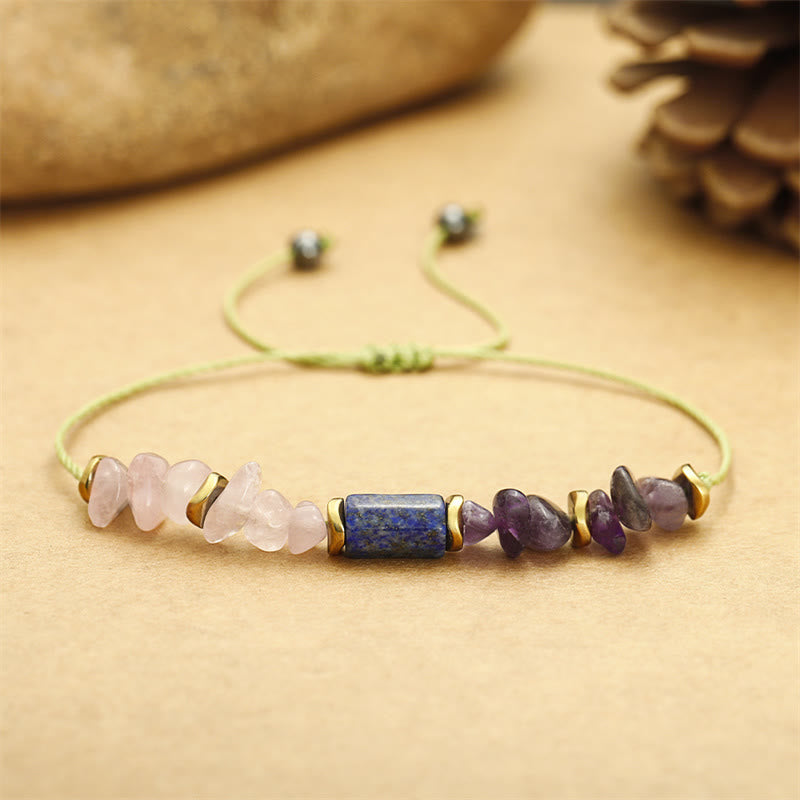 Best Friends Forever Amethyst Rose Quartz Lazurite Spiritual Bracelet