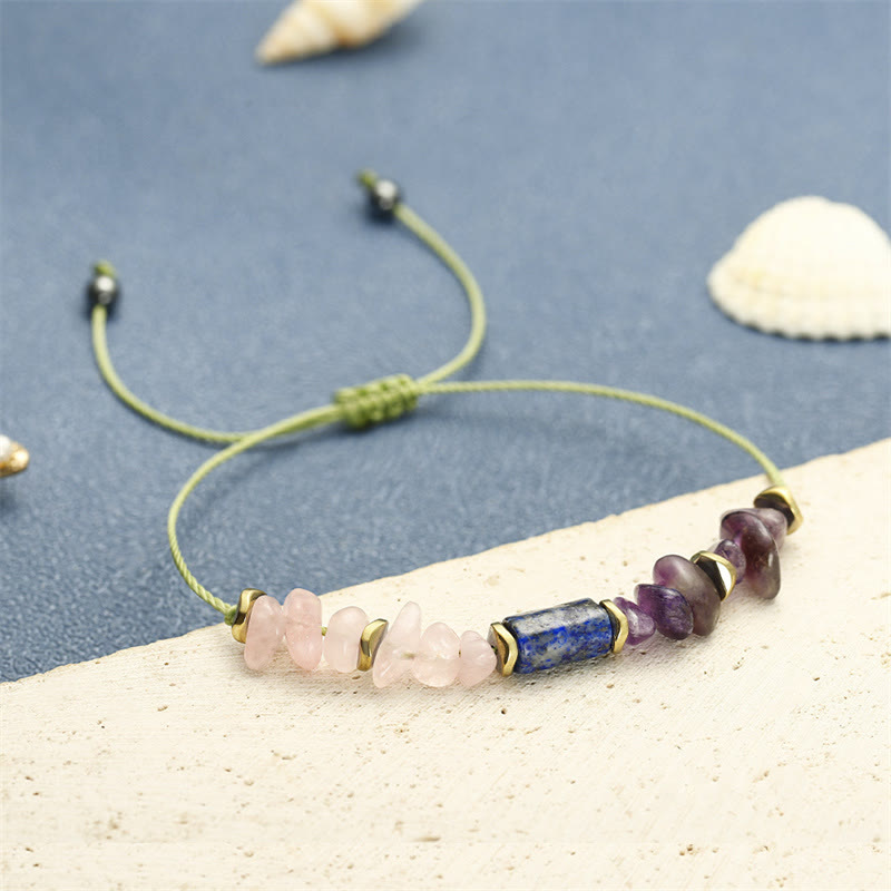Best Friends Forever Amethyst Rose Quartz Lazurite Spiritual Bracelet
