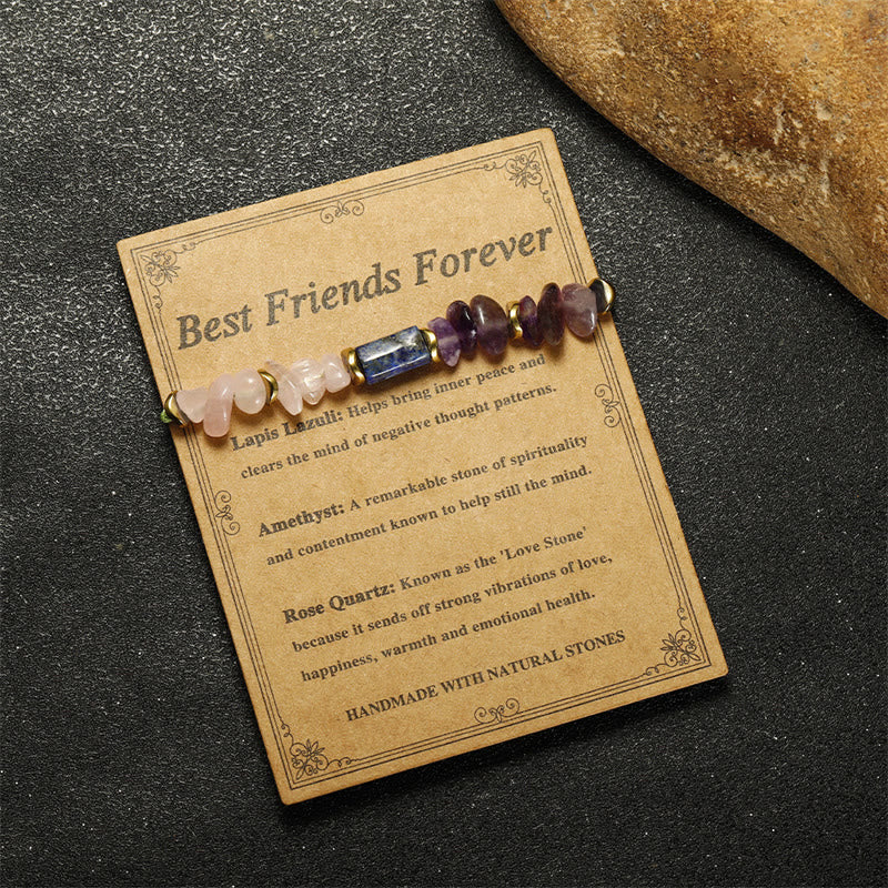 Best Friends Forever Amethyst Rose Quartz Lazurite Spiritual Bracelet