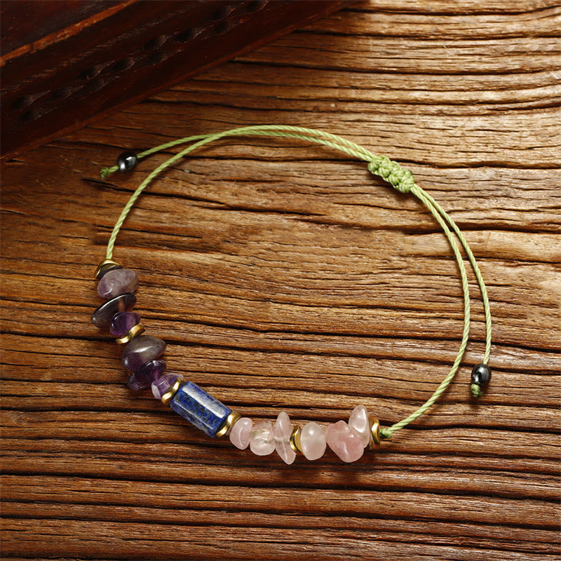 Best Friends Forever Amethyst Rose Quartz Lazurite Spiritual Bracelet