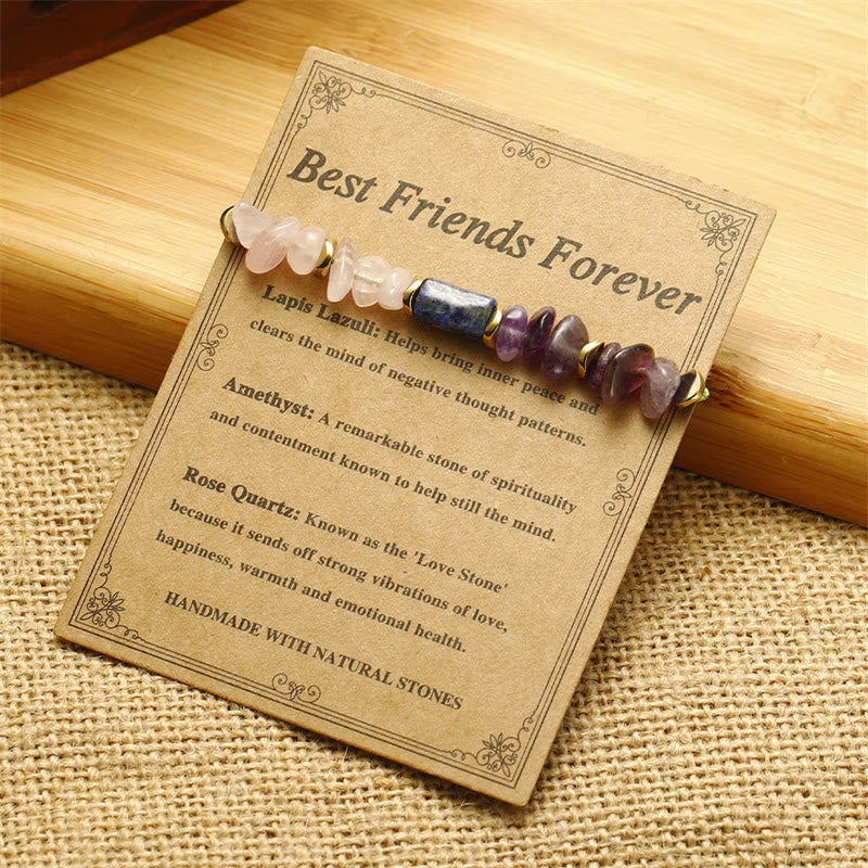 Best Friends Forever Amethyst Rose Quartz Lazurite Spiritual Bracelet