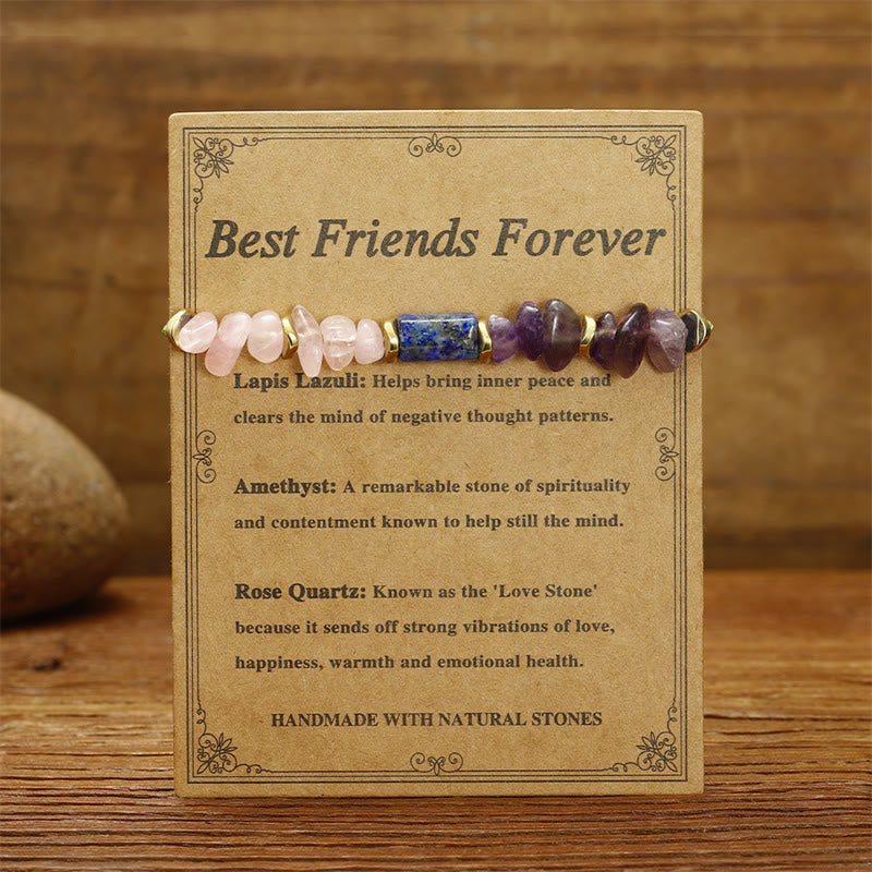 Best Friends Forever Amethyst Rose Quartz Lazurite Spiritual Bracelet