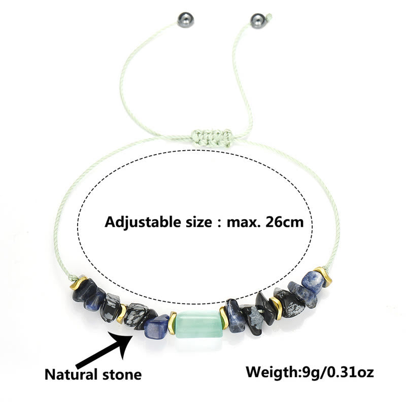 New Job Green Aventurine Sodalite Snowflake Obsidian Energy Bracelet