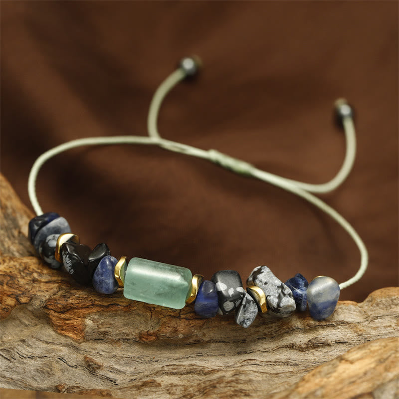 New Job Green Aventurine Sodalite Snowflake Obsidian Energy Bracelet
