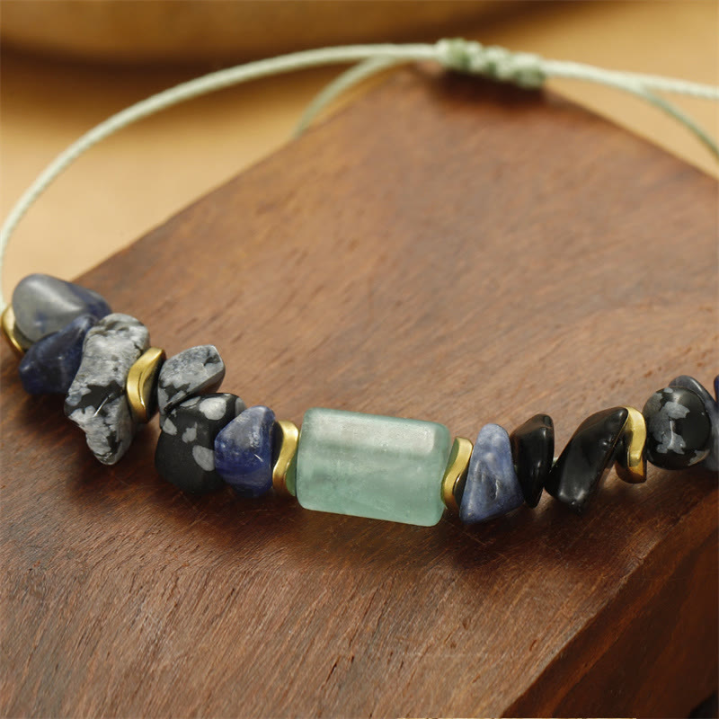 New Job Green Aventurine Sodalite Snowflake Obsidian Energy Bracelet