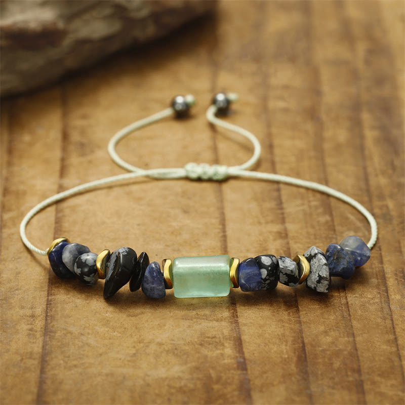 New Job Green Aventurine Sodalite Snowflake Obsidian Energy Bracelet