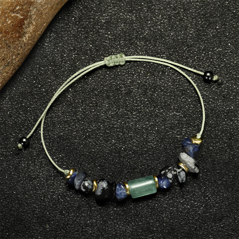 New Job Green Aventurine Sodalite Snowflake Obsidian Energy Bracelet