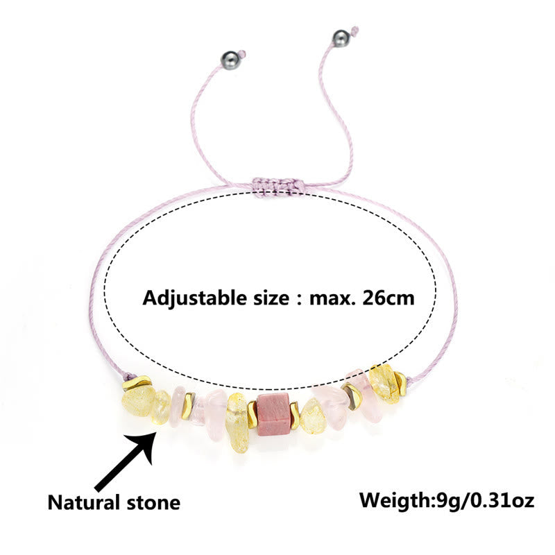 Thank You Rose Quartz Citrine Rhodonite Passionate Bracelet