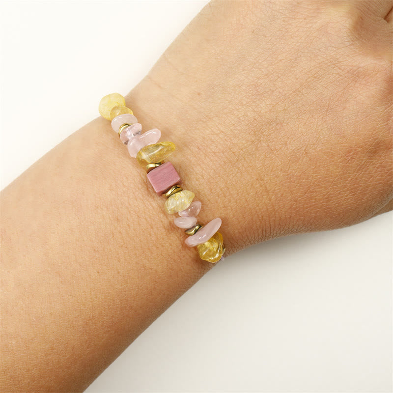 Thank You Rose Quartz Citrine Rhodonite Passionate Bracelet