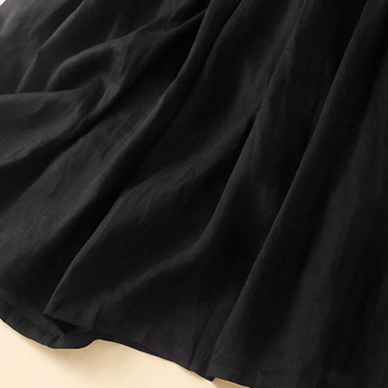 Plain Lace Up Elastic Waist Women's Skirt With Pockets
