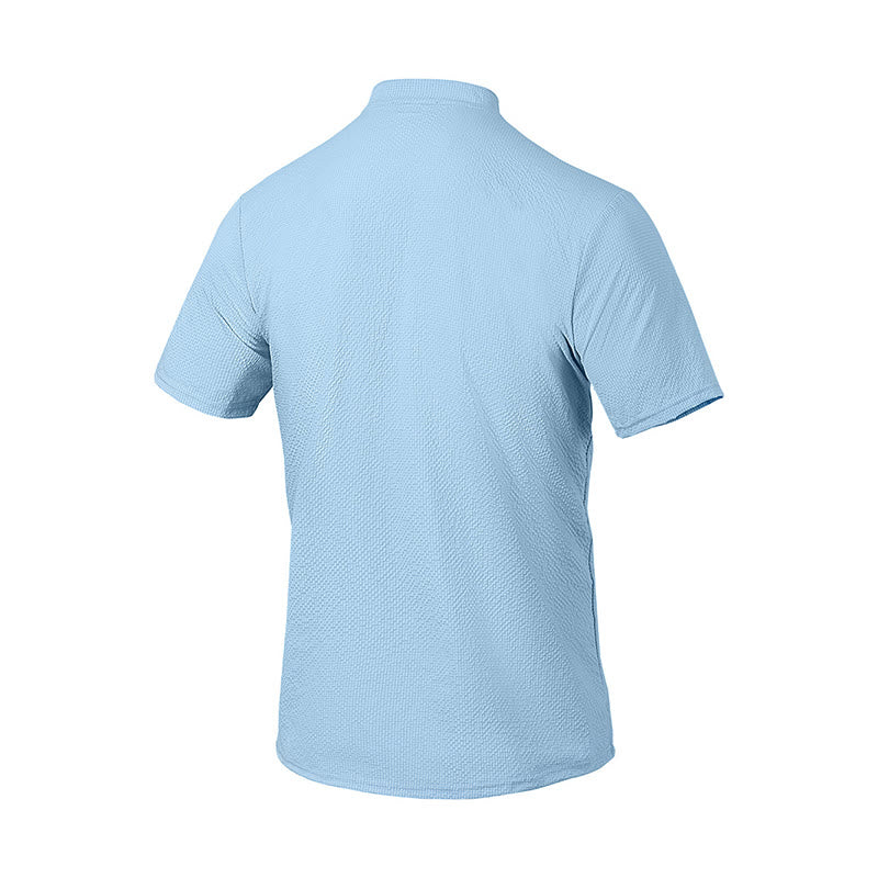 Breathable Stand-Collar Frog-Button Meditation Men's Shirt