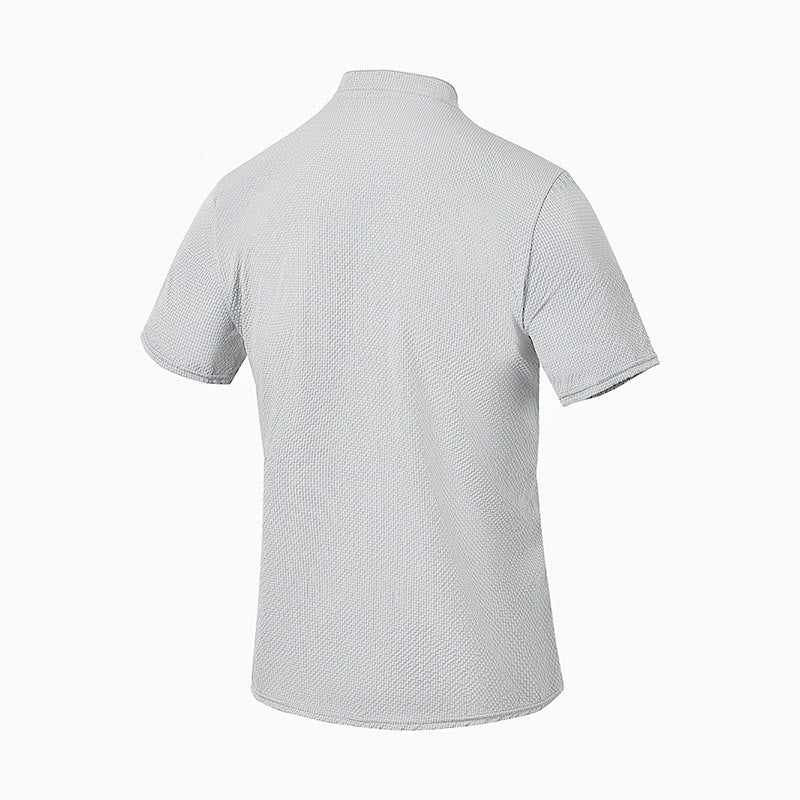 Breathable Stand-Collar Frog-Button Meditation Men's Shirt