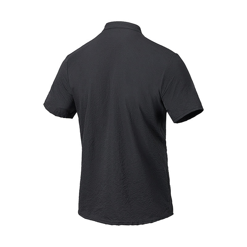 Breathable Stand-Collar Frog-Button Meditation Men's Shirt
