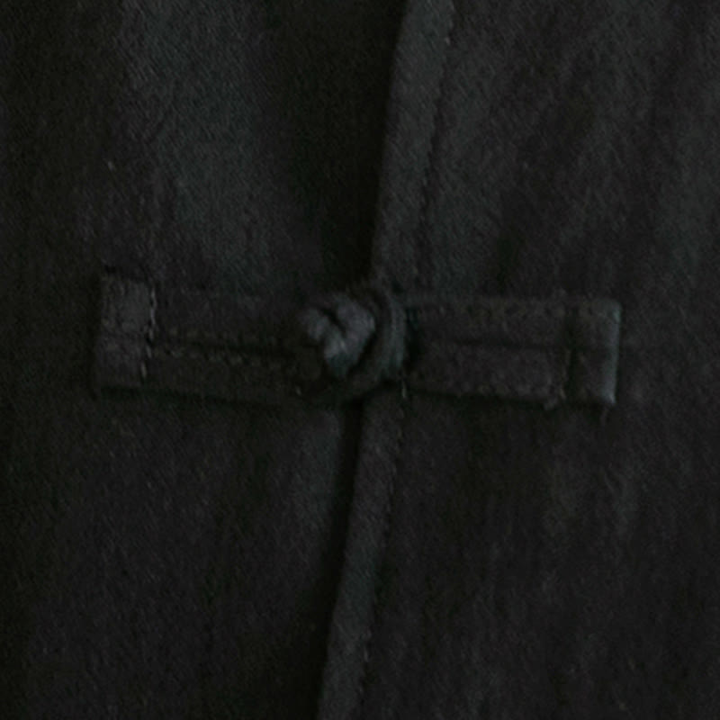 Tang Suit Frog-Button Crane Embroidery Long Sleeve Cotton Men's Shirt