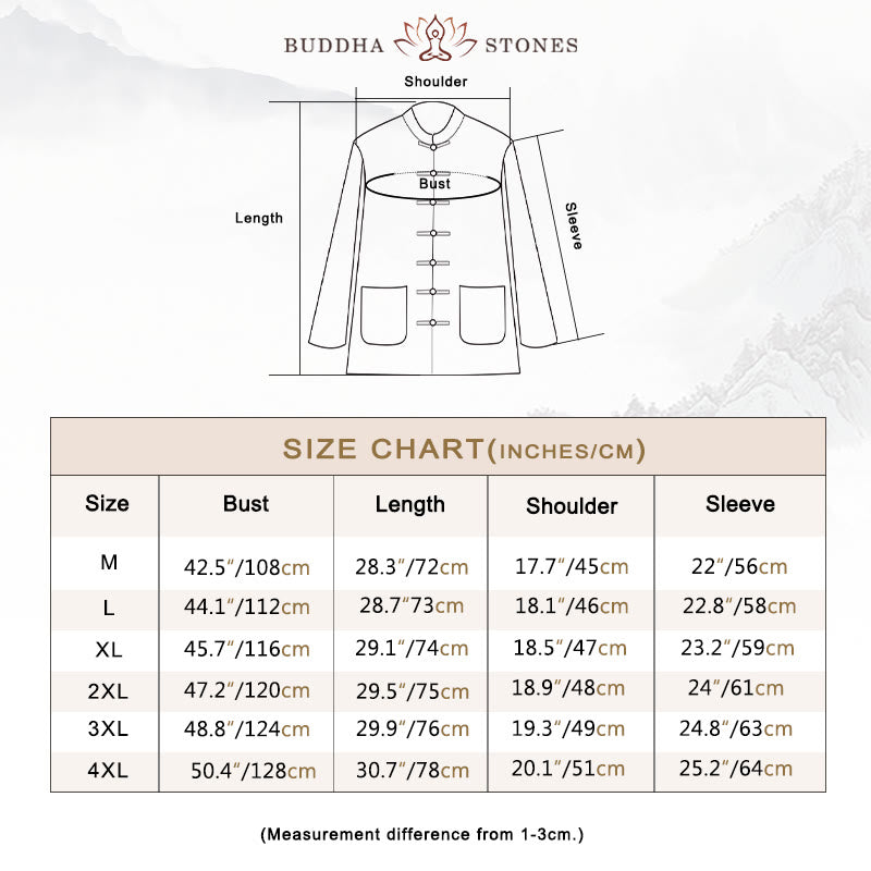 Meditation Frog-Button Tang Long Sleeve Shirt Pants Men's Suit