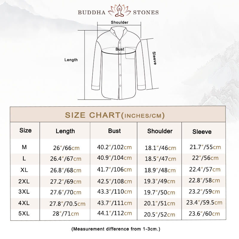 Men's Long Sleeve Shirt With Pocket Stand Collar Comfort Linen Shirt