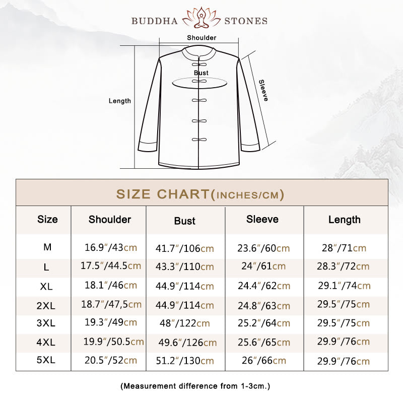 Frog-Button Chinese Tang Suit Long Shirt Cotton Men Jacket Clothing