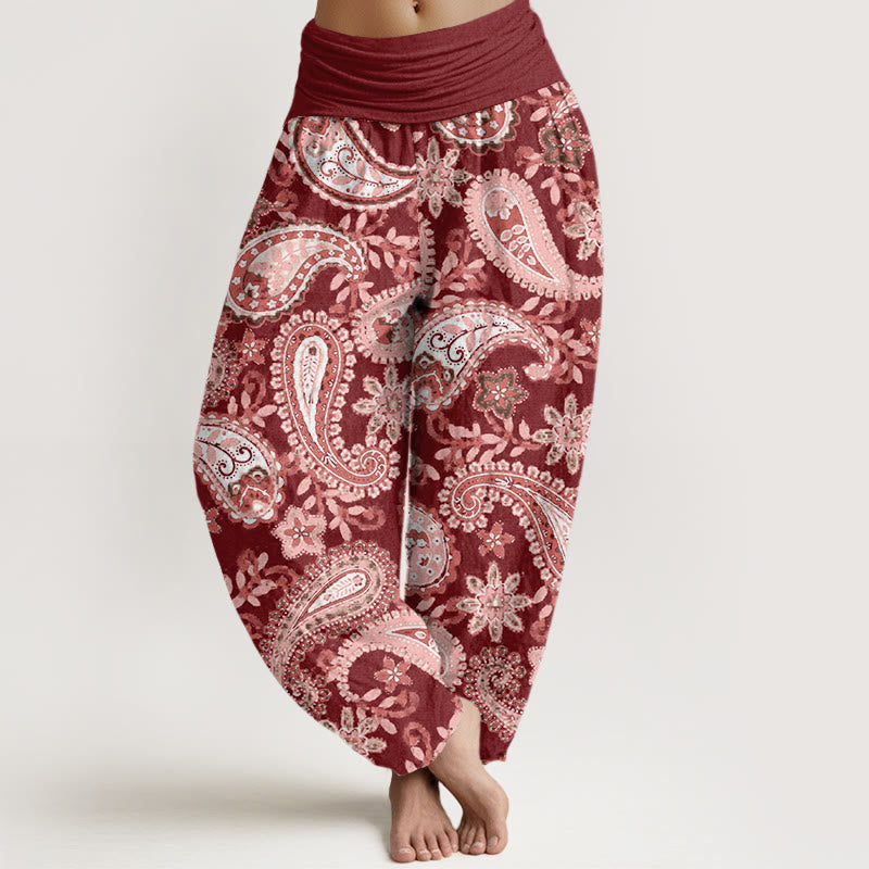 Tactile Cotton Paisley Print Mindful Movement Harem Pants