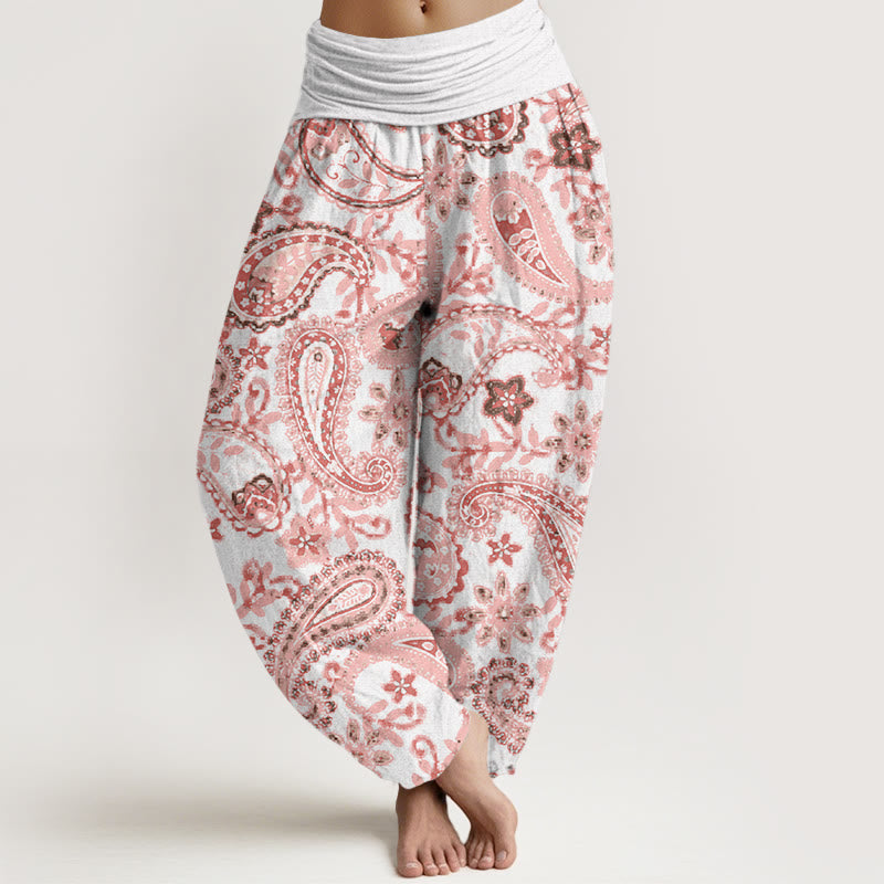 Tactile Cotton Paisley Print Mindful Movement Harem Pants