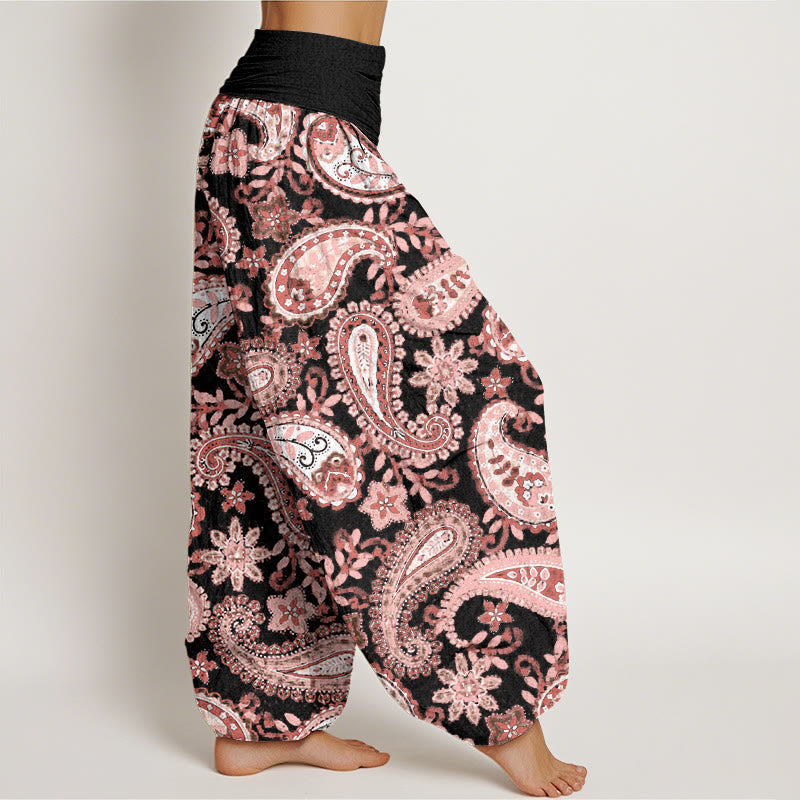 Tactile Cotton Paisley Print Mindful Movement Harem Pants
