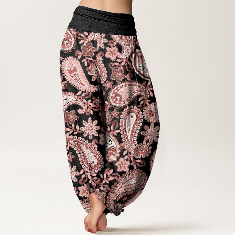 Tactile Cotton Paisley Print Mindful Movement Harem Pants