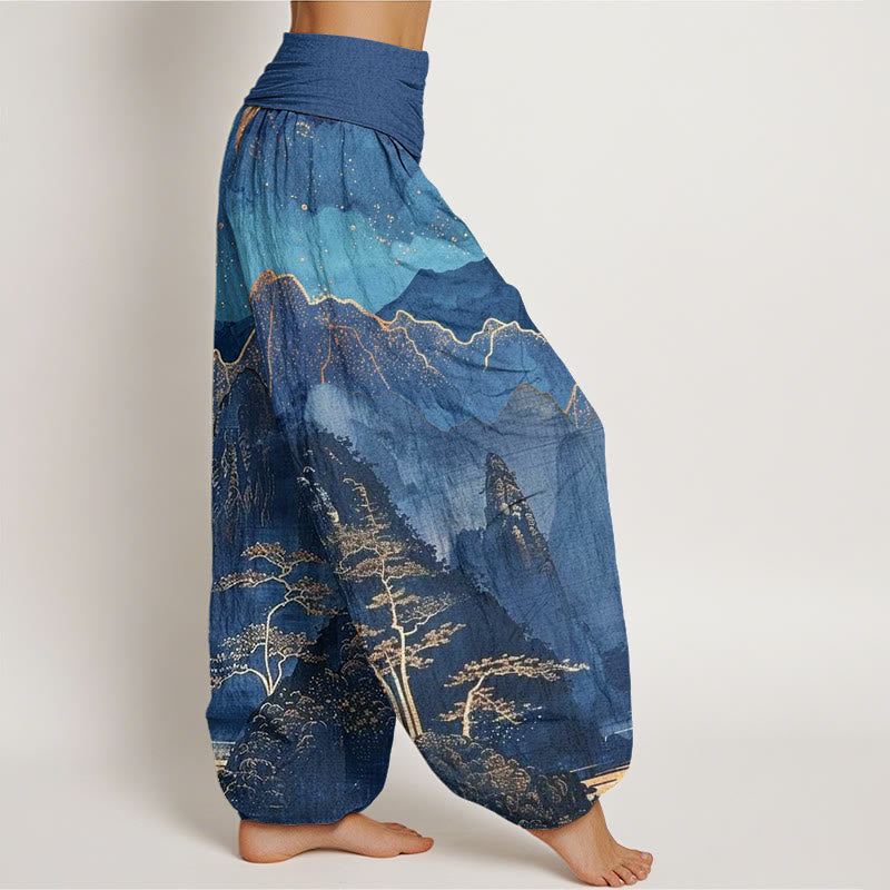Tactile Cotton Lunar Landscape Meditation Harem Pants