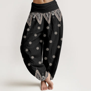 Tactile Cotton Geometric Mindful Movement Harem Pants