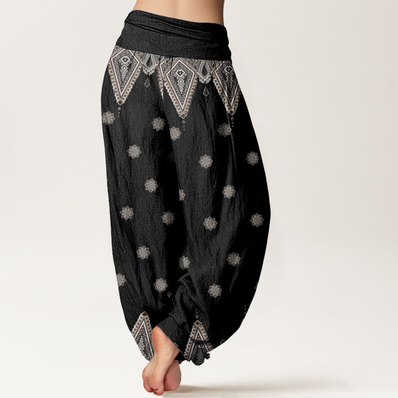 Tactile Cotton Geometric Mindful Movement Harem Pants