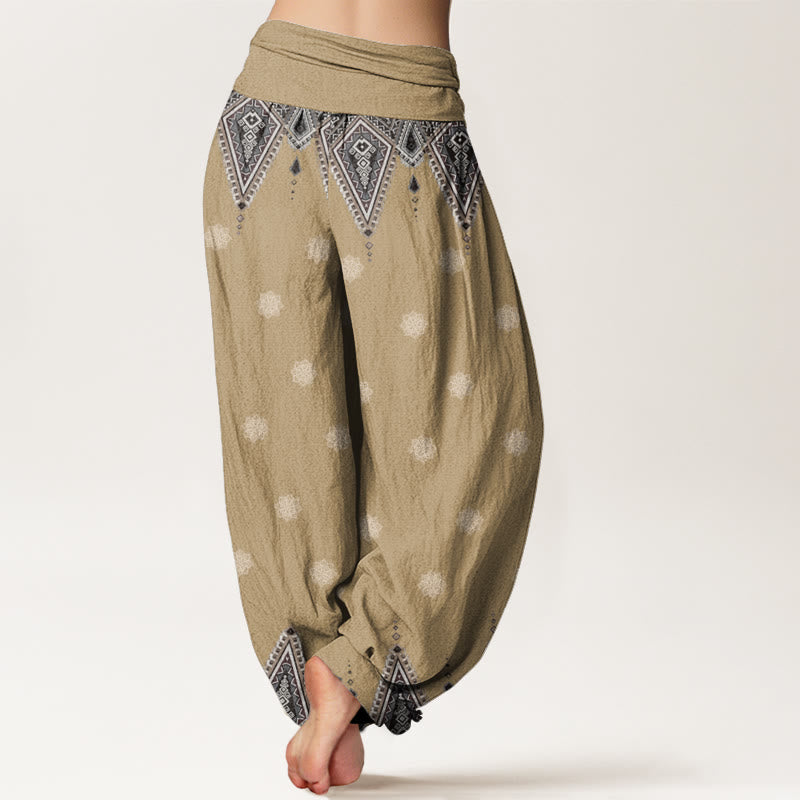 Tactile Cotton Geometric Mindful Movement Harem Pants