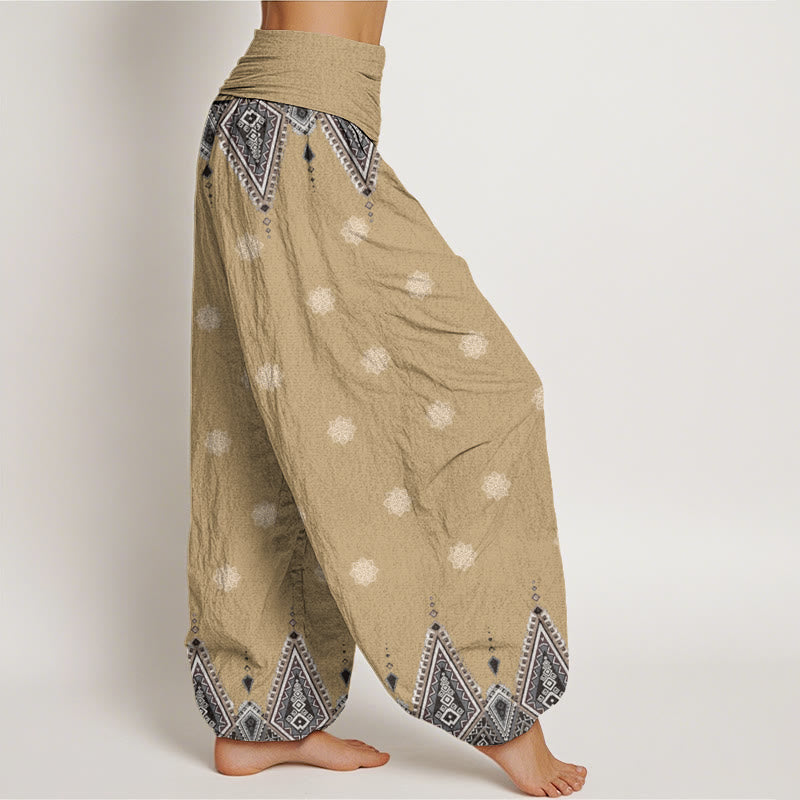 Tactile Cotton Geometric Mindful Movement Harem Pants