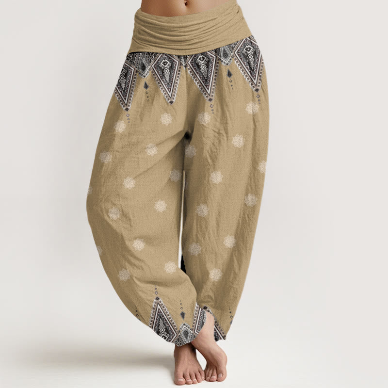 Tactile Cotton Geometric Mindful Movement Harem Pants