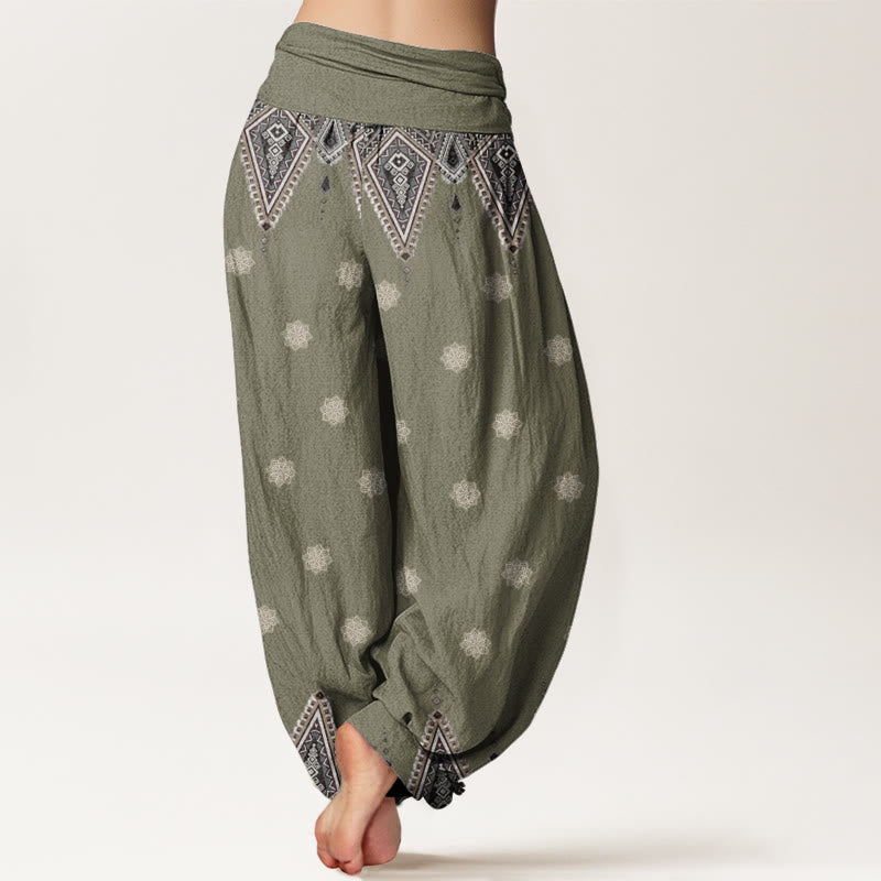 Tactile Cotton Geometric Mindful Movement Harem Pants