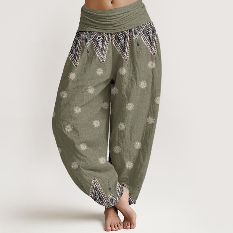 Tactile Cotton Geometric Mindful Movement Harem Pants