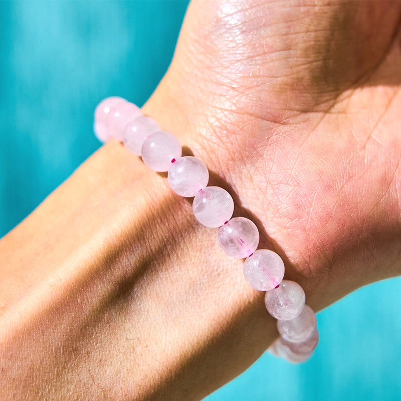 Double Pixiu Rose Quartz Color-Change Copper Charm Bracelet