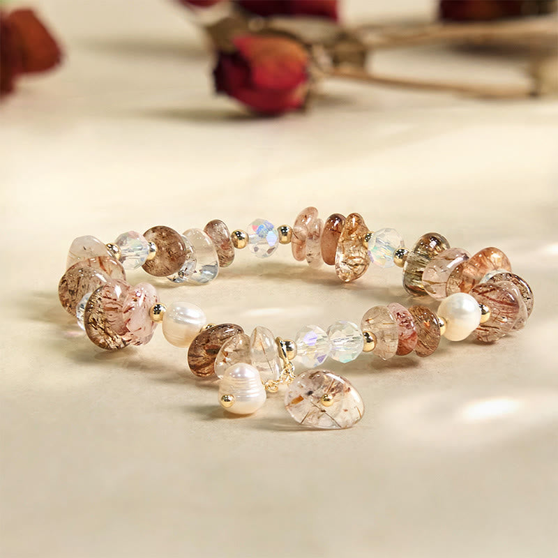 Natural Super Seven Crystal Irregular Small Pieces Positive Bracelet