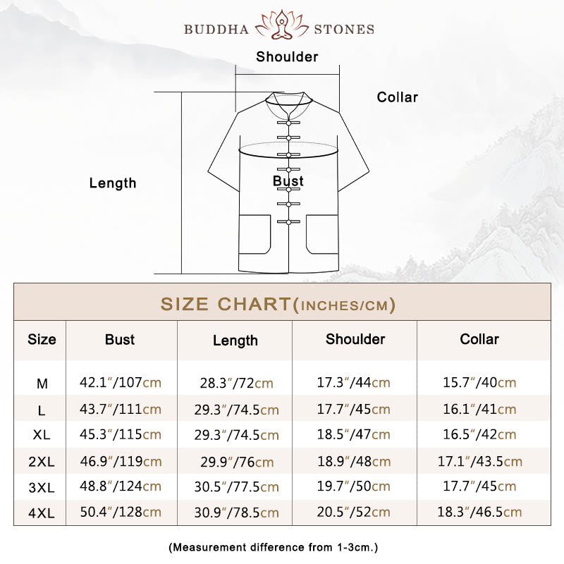 Solid Color Frog-Button Tang Suit Traditional Cotton Linen Short Sleeve Top Pants Clothing Men's Set