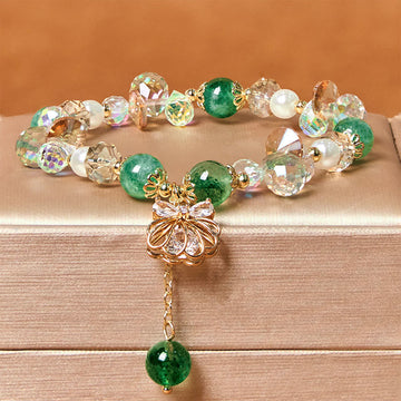Natural Strawberry Quartz Pearl Shell Positive Bracelet