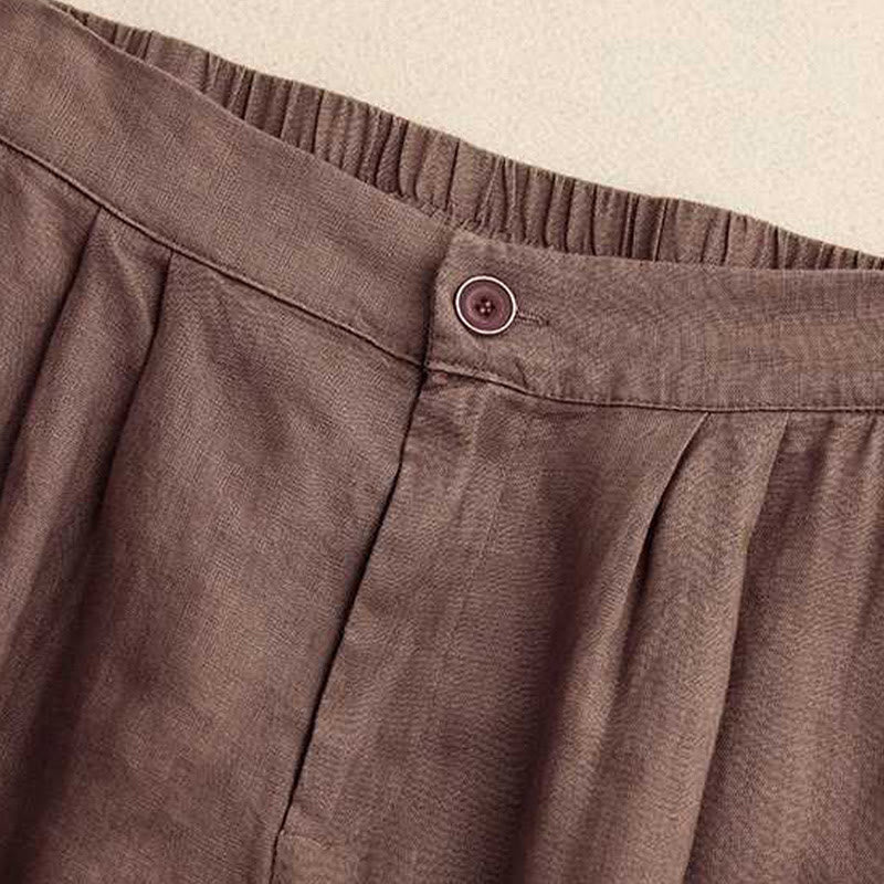 Summer Casual Solid Color Zipper Button Acrylic Fiber Frog Button Women's Shorts With Pockets