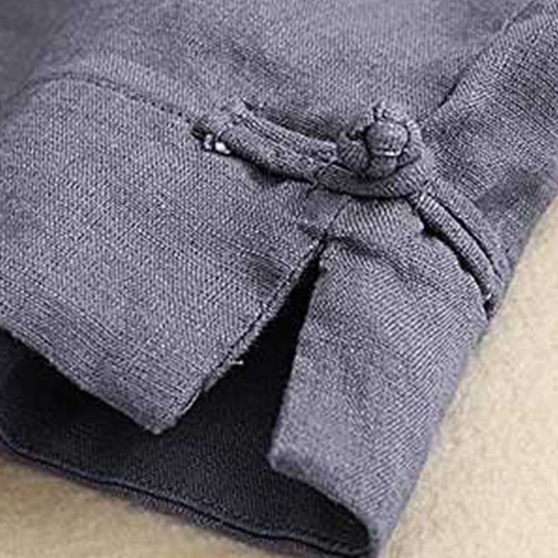 Summer Casual Solid Color Zipper Button Acrylic Fiber Frog Button Women's Shorts With Pockets
