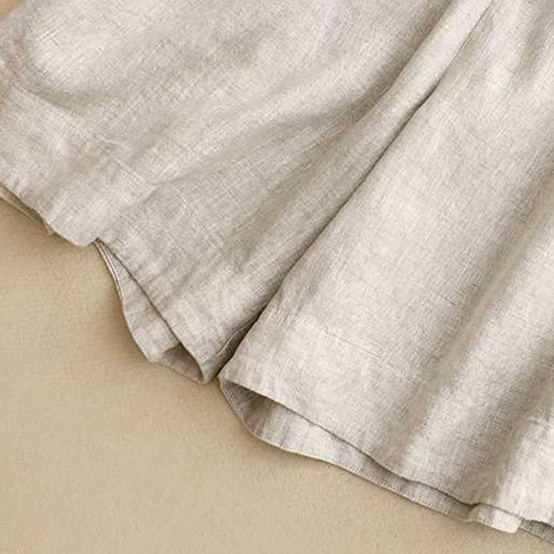 Summer Casual Solid Color Zipper Button Acrylic Fiber Frog Button Women's Shorts With Pockets