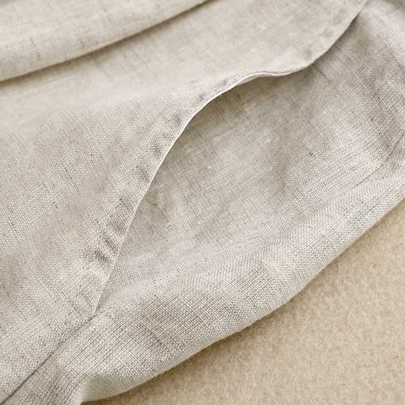 Summer Casual Solid Color Zipper Button Acrylic Fiber Frog Button Women's Shorts With Pockets