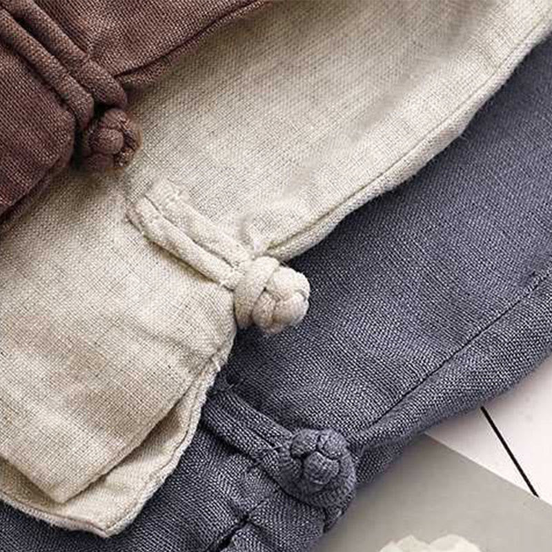 Summer Casual Solid Color Zipper Button Acrylic Fiber Frog Button Women's Shorts With Pockets