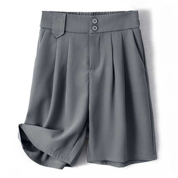 Summer Casual Zipper Button Loose Plain Cotton Linen Women's Shorts With Pockets